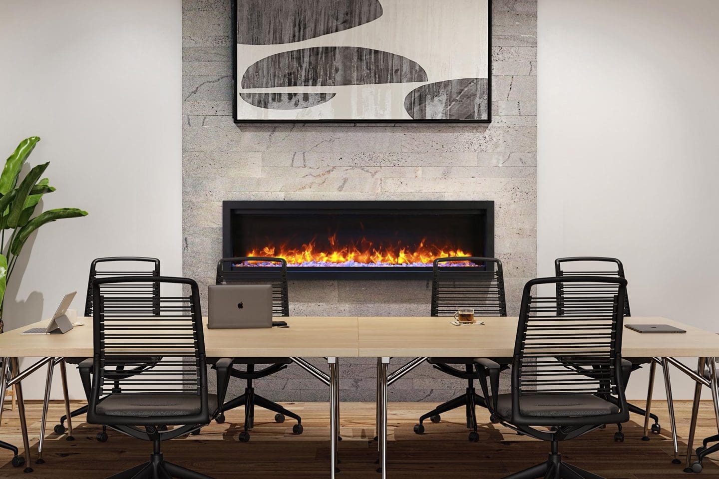 Stock Image - Ambiance - Impressionist 34 Ambiance Electric Linear Fireplace - Stove Depot and Chimney Works
