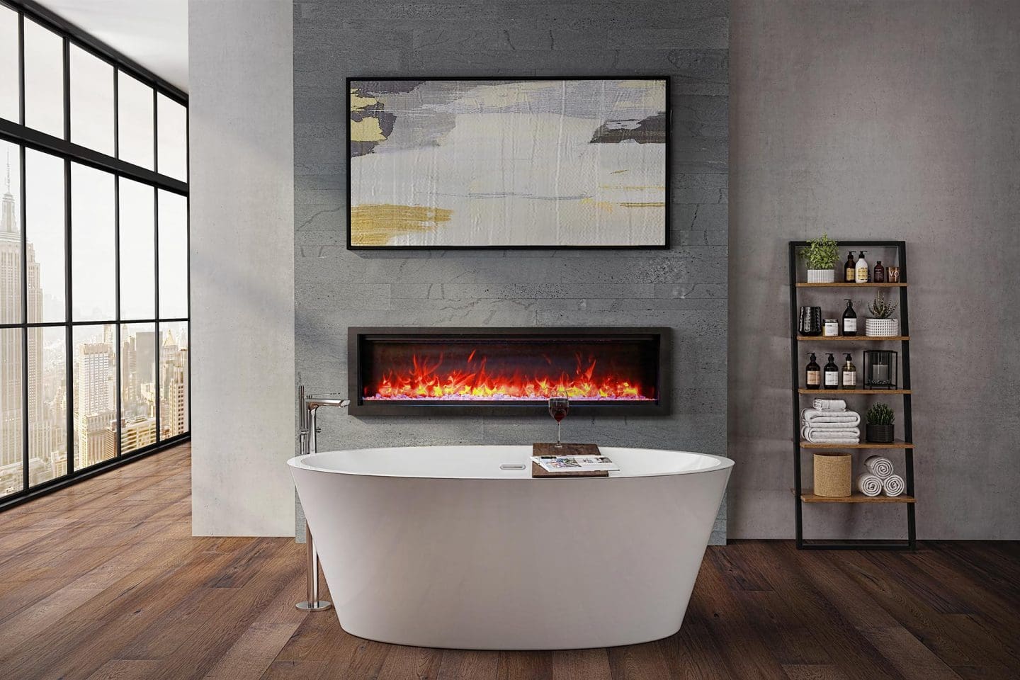 Stock Image - Ambiance - Impressionist 34 Ambiance Electric Linear Fireplace - Stove Depot and Chimney Works