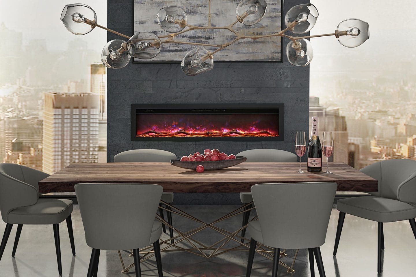 Stock Image - Ambiance IW 60 Ambiance Electric Linear Fireplace - Stove Depot and Chimney Works