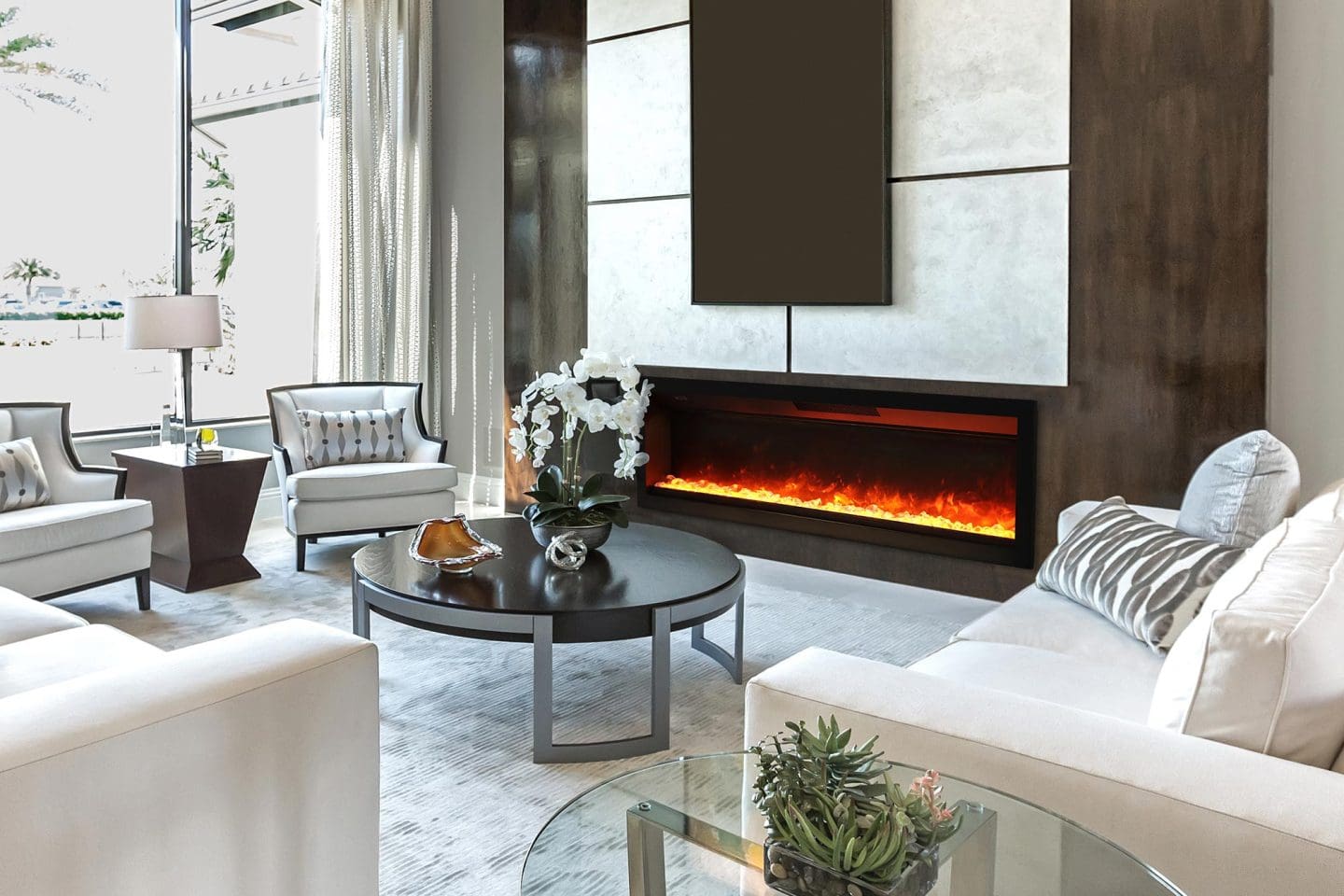 Stock Image - Ambiance IW 74 Ambiance Electric Linear Fireplace - Stove Depot and Chimney Works