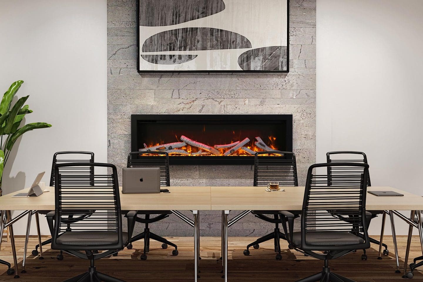 Stock Image - Ambiance - Impressionist 50 Ambiance Electric Linear Fireplace - Stove Depot and Chimney Works