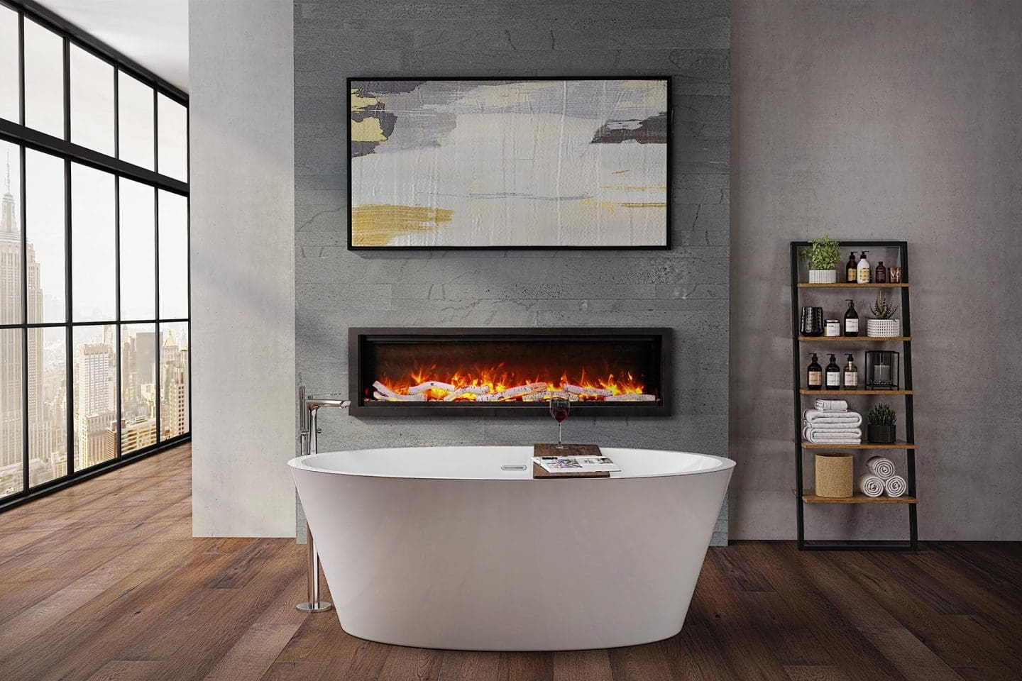 Stock Image - Ambiance - Impressionist 50 Ambiance Electric Linear Fireplace - Stove Depot and Chimney Works