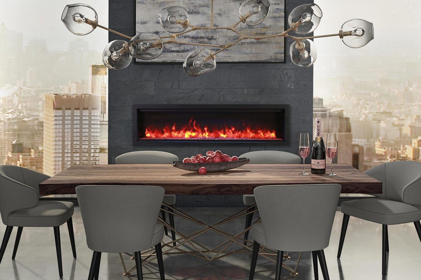 Stock Image - Ambiance - Impressionist 50 Ambiance Electric Linear Fireplace - Stove Depot and Chimney Works