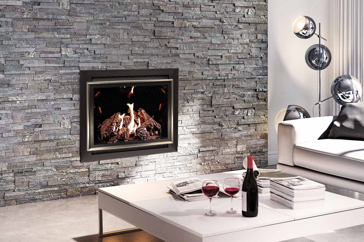 Stock Image - Ambiance - Intrigue 42 Ambiance Gas Contemporary Fireplace - Stove Depot and Chimney Works