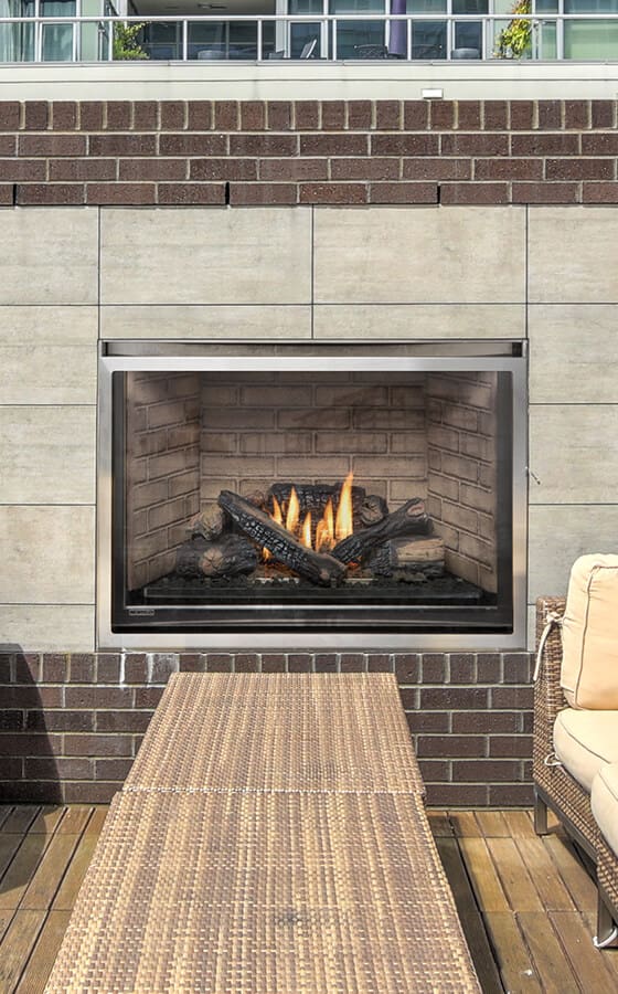 Stock Image - Montigo Outdoor H38VO Montigo Gas Contemporary & Traditional Fireplace & Outdoor Fire - Stove Depot and Chimney Works