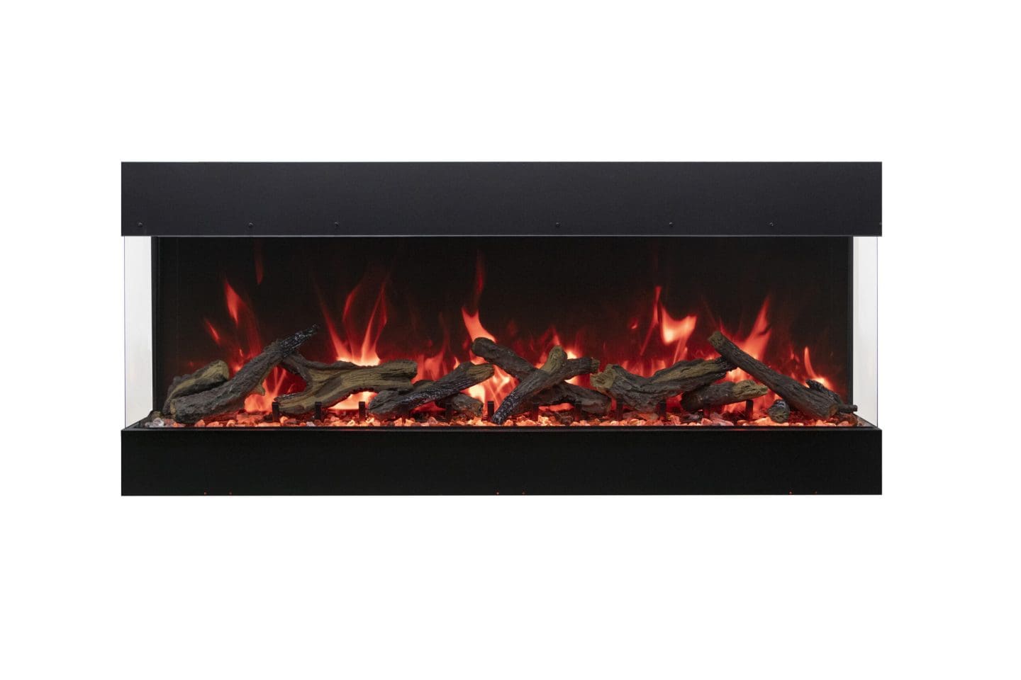 Stock Image - Amantii - Tru View Bespoke – 45″ Indoor / Outdoor, WiFi Enabled, Bluetooth Capable 3 Sided Fireplace – Featuring a Glass Viewing Height of 20″ - Stove Depot and Chimney Works