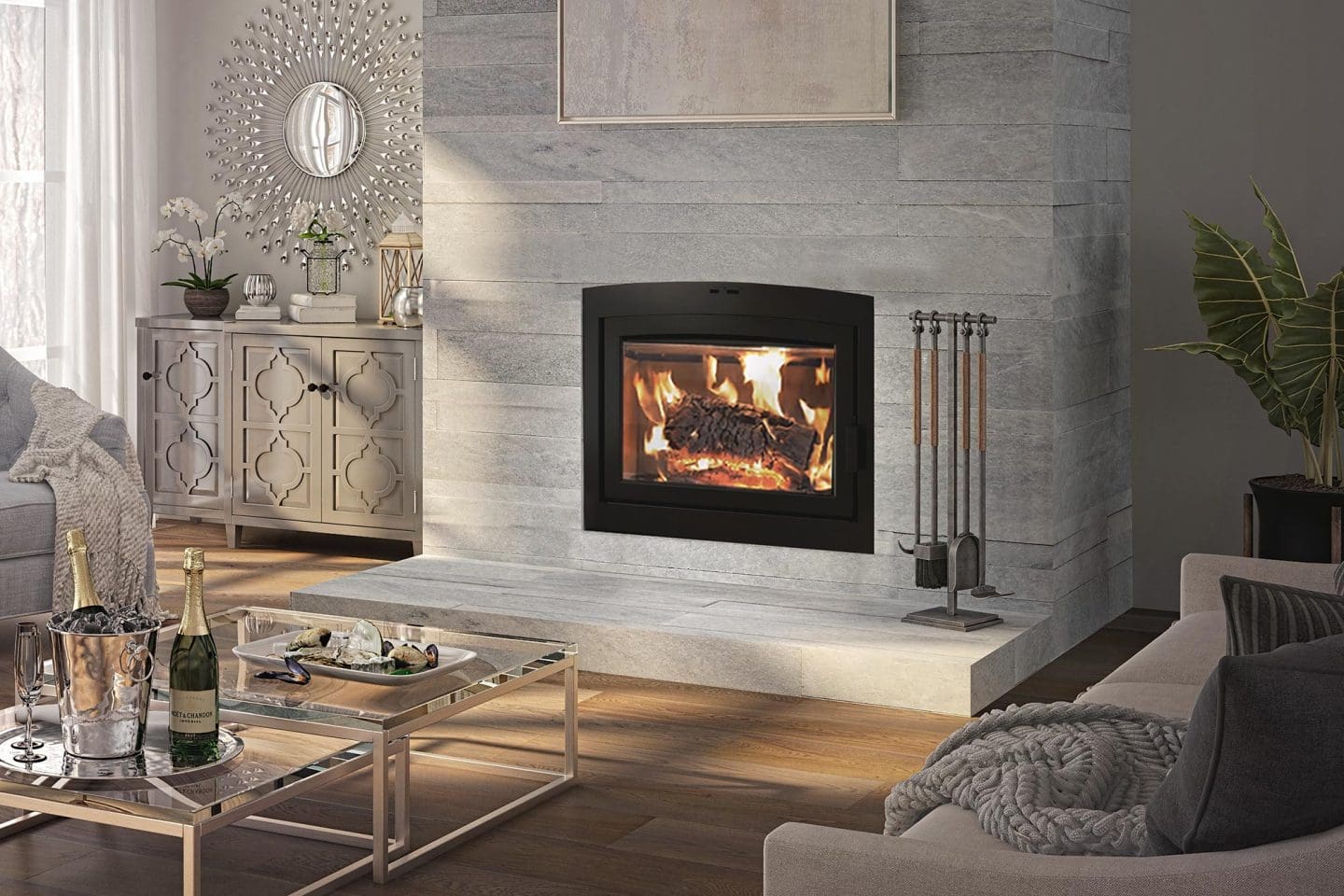 Stock Image - Ambiance - Elegance 40 Ambiance Wood Traditional Fireplace - Stove Depot and Chimney Works