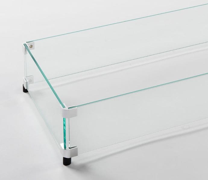 Stock Image - The Outdoor GreatRoom - 12" x 108" Linear Glass Wind Guard The Outdoor Greatroom Company Fire Pit Accessory - Stove Depot and Chimney Works