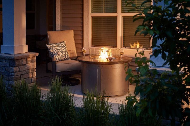 Stock Image - The Outdoor GreatRoom - Edison Round Gas Fire Pit Table The Outdoor Greatroom Company Gas Fire Table - Stove Depot and Chimney Works