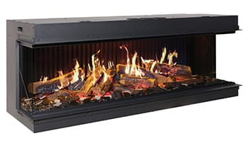 Stock Image - DaVinci Custom Fireplaces - GreenSmart Electric Fireplace DaVinci Electric Bay & Linear & Multi-Sided Fireplace - Stove Depot and Chimney Works