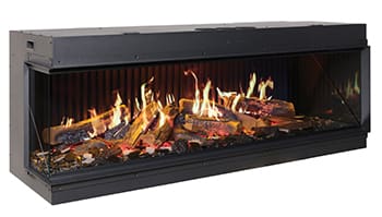 Stock Image - DaVinci Custom Fireplaces - GreenSmart Electric Fireplace DaVinci Electric Bay & Linear & Multi-Sided Fireplace - Stove Depot and Chimney Works