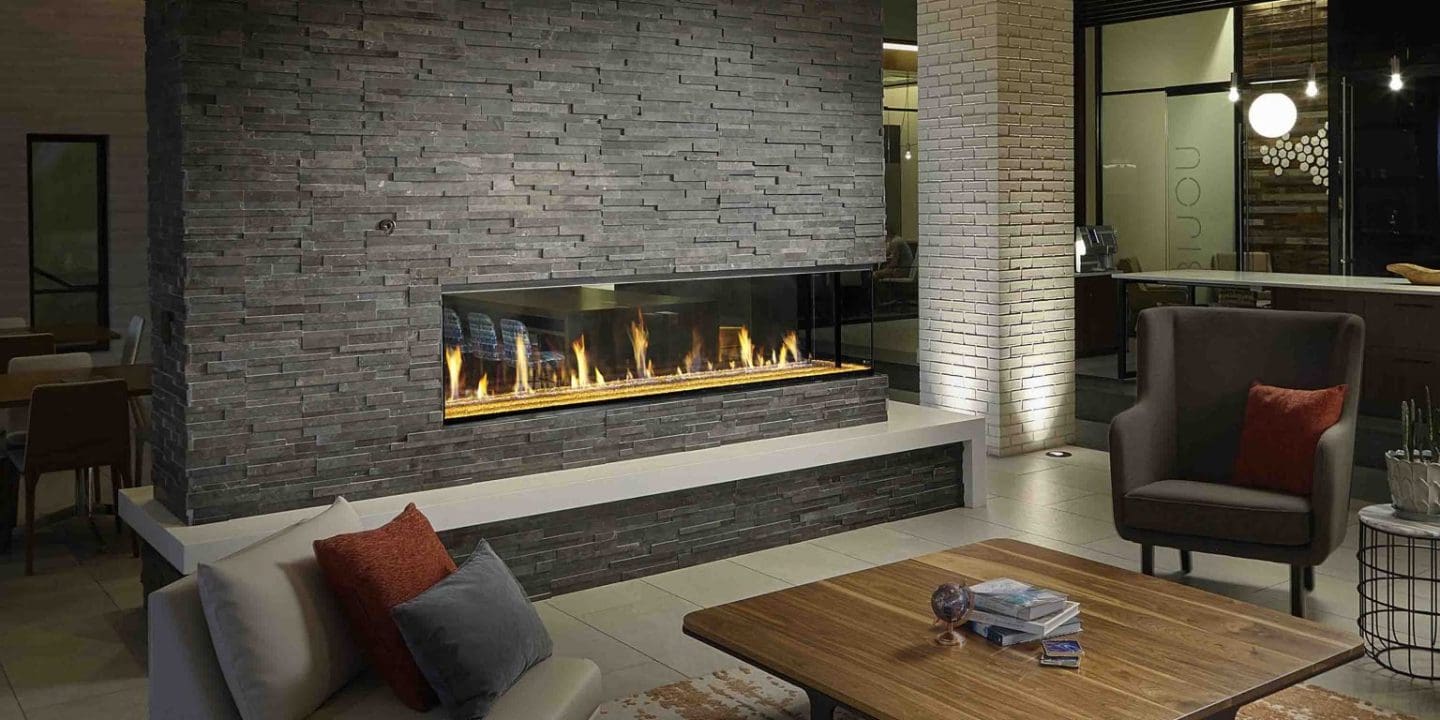 Stock Image - DaVinci Custom Fireplaces - DaVinci Collection - Pier Linear Gas Fireplace DaVinci Gas Linear Fireplace & Outdoor Fire - Stove Depot and Chimney Works