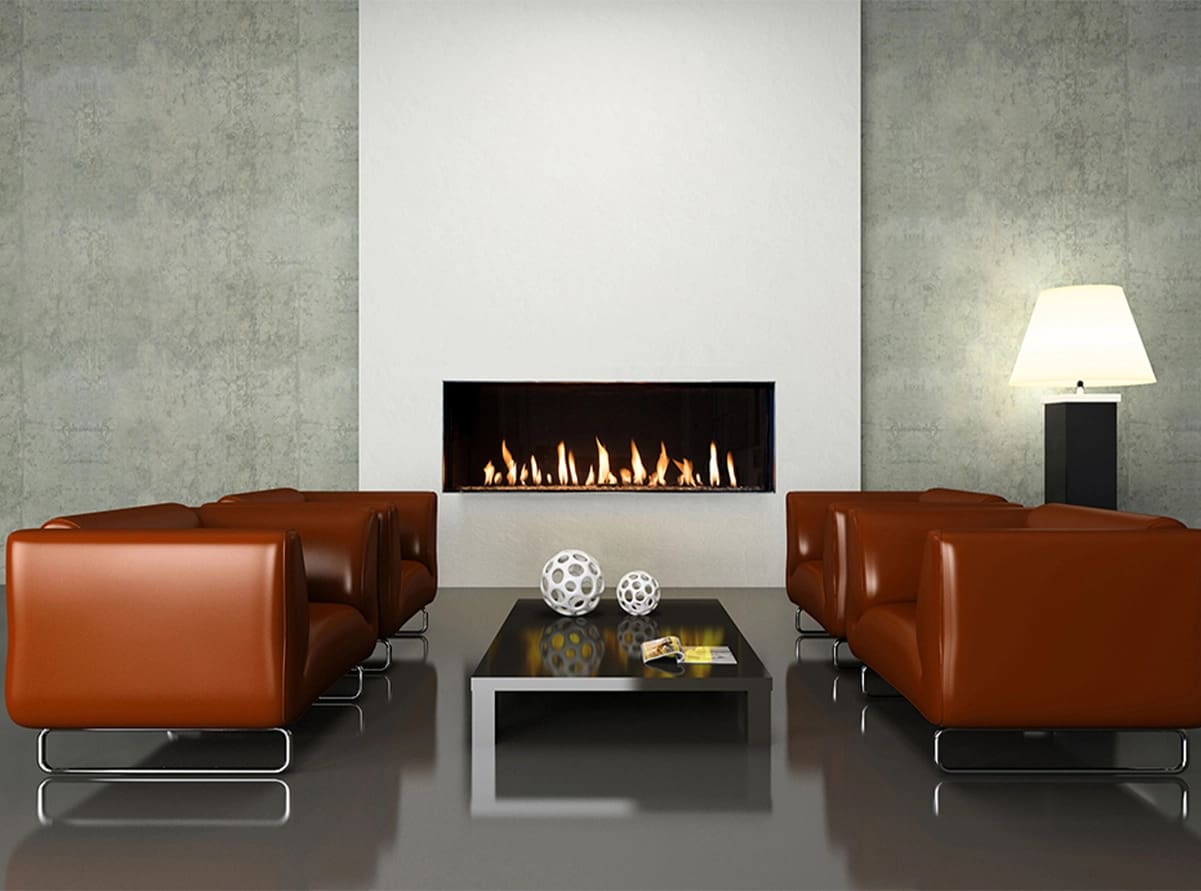 Stock Image - Flare - Front Facing Flare Fireplaces Gas Linear Fireplace - Stove Depot and Chimney Works
