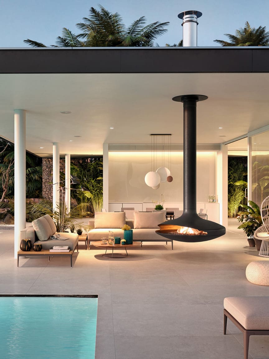 Stock Image - European Home Gyrofocus Outdoor Wood Fireplace European Home Outdoor Fireplaces - Stove Depot and Chimney Works