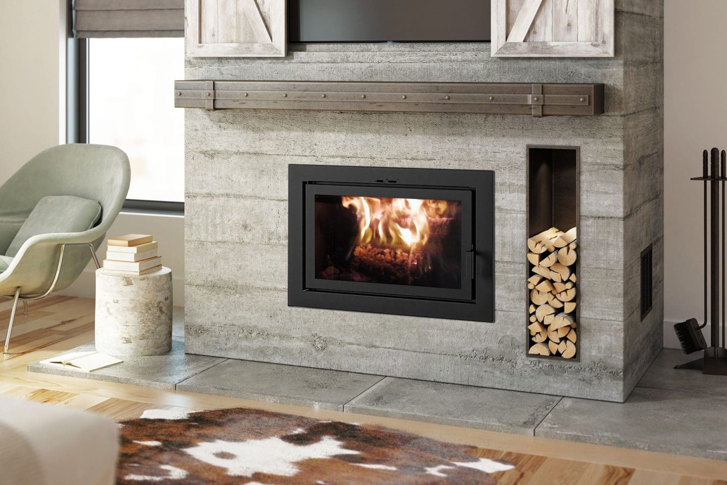 Stock Image - Ambiance - Elegance 36 Ambiance Wood Traditional Fireplace - Stove Depot and Chimney Works