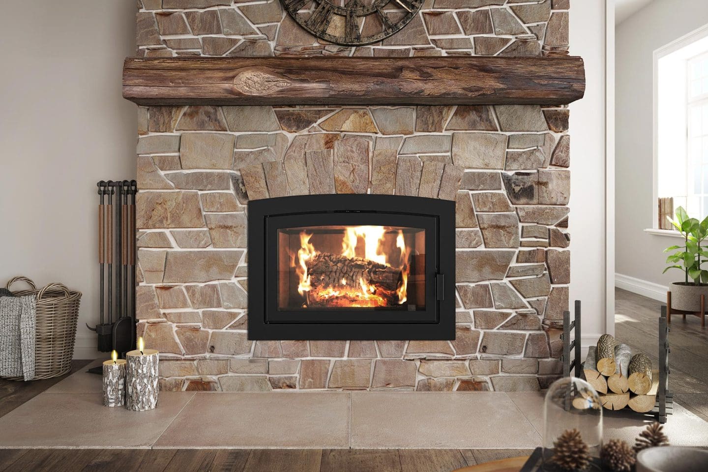 Stock Image - Ambiance - Elegance 36 Ambiance Wood Traditional Fireplace - Stove Depot and Chimney Works