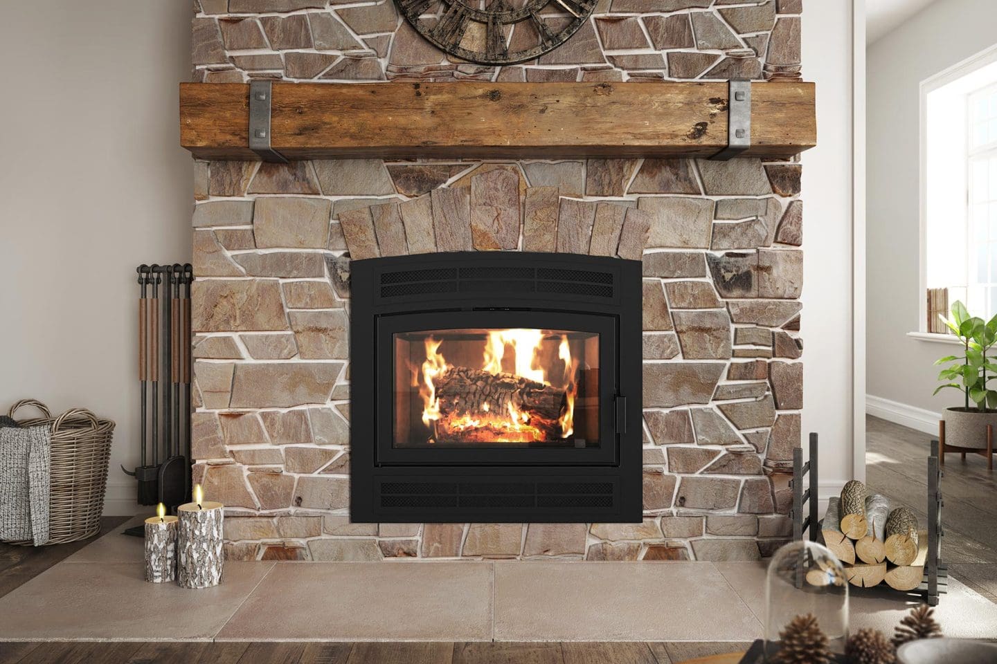 Stock Image - Ambiance - Elegance 36 Ambiance Wood Traditional Fireplace - Stove Depot and Chimney Works
