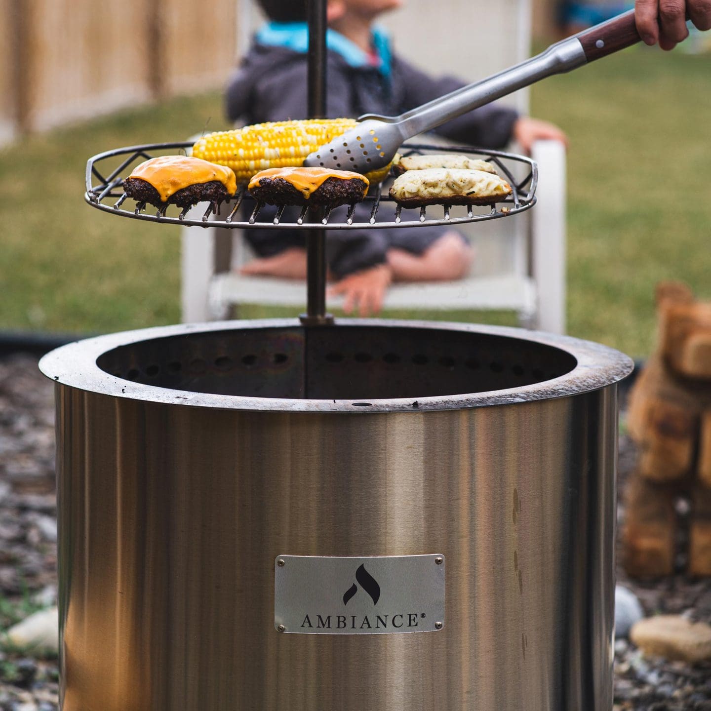 Stock Image - Ambiance Fiero Smokeless Fire Pit Ambiance Gas Fire Pit - Stove Depot and Chimney Works