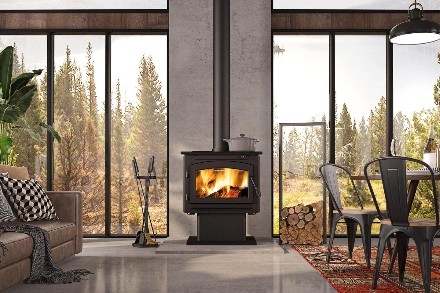 Stock Image - Ambiance - Outlander 15 Ambiance Wood Freestanding & Pedestal & Traditional Stove - Stove Depot and Chimney Works
