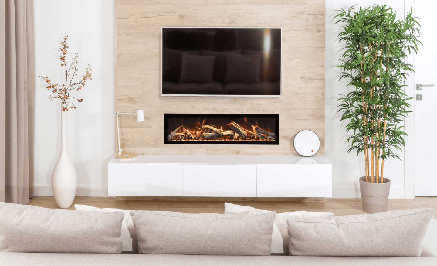 Stock Image - Amantii - Symmetry Xtra Tall Bespoke - 74" Electric Fireplace featuring Thermostatic Remote, WiFi capable and a Selection of Media Options - Stove Depot and Chimney Works