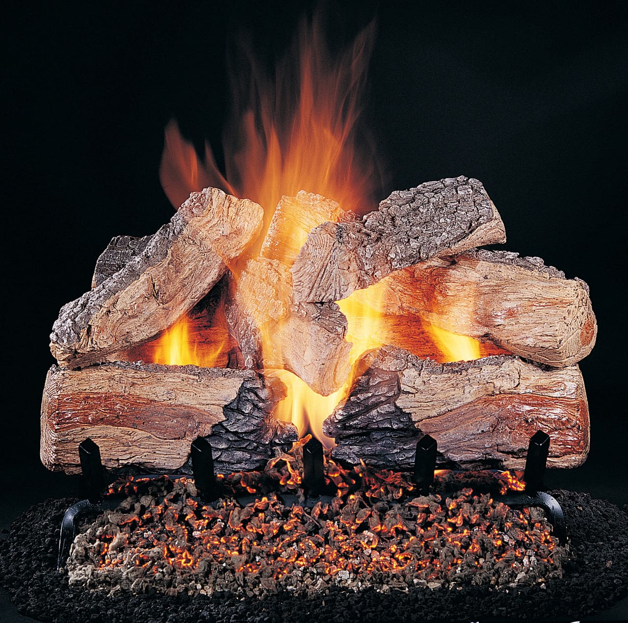 Stock Image - Rasmussen - Evening Desire (ED) Rasmussen Gas Log Set & Burner - Stove Depot and Chimney Works