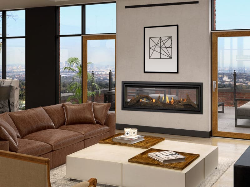 Stock Image - Kozy Heat Callaway See-Thru Is In Showroom - Stove Depot and Chimney Works