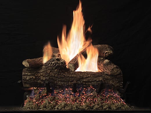 Stock Image - American Hearth - Sand Pan Burners and Matching Log Sets American Hearth - Stove Depot and Chimney Works