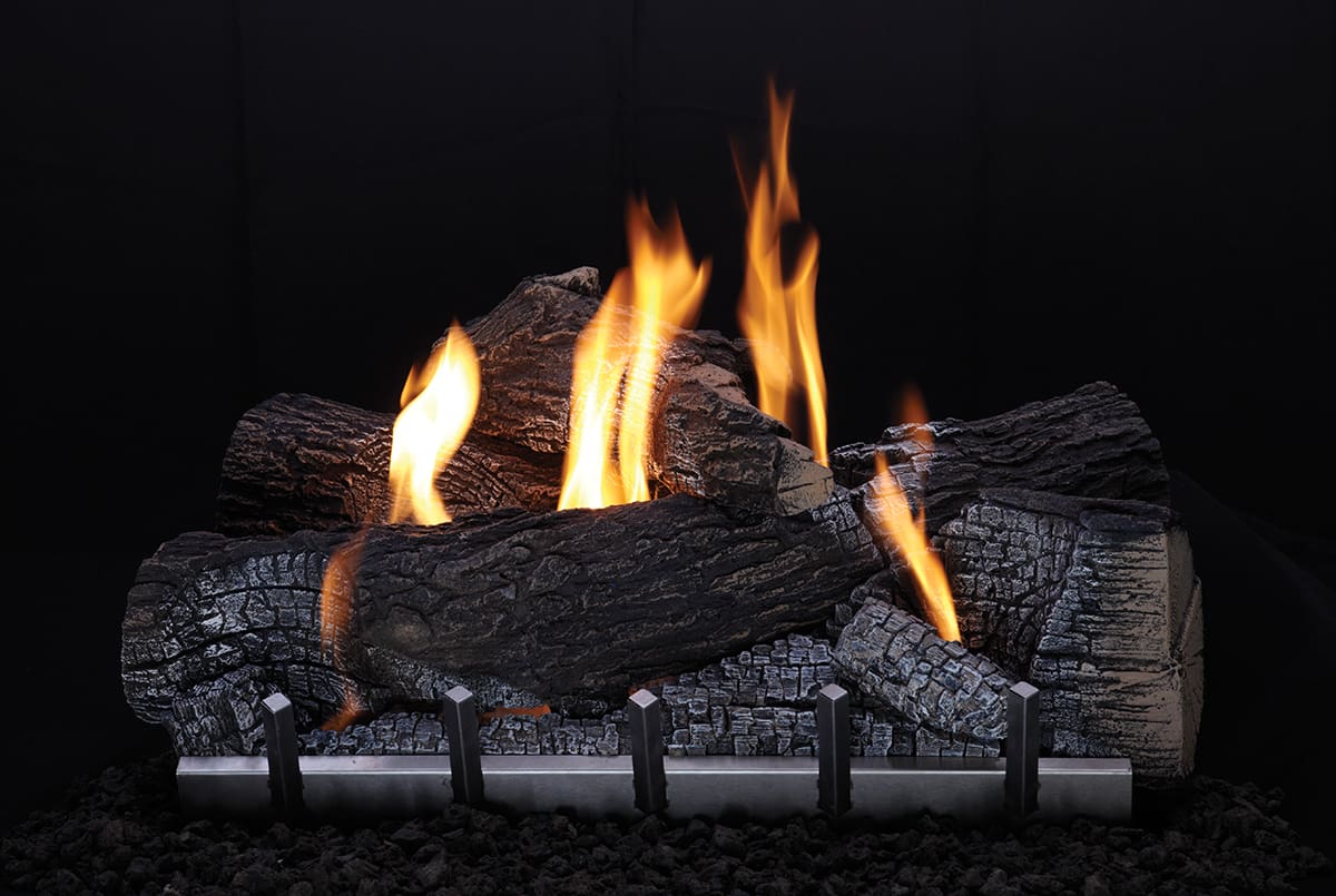 Stock Image - American Hearth - Outdoor Refractory Log Sets and Harmony Burners American Hearth - Stove Depot and Chimney Works