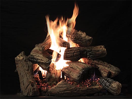 Stock Image - American Hearth - Sand Pan Burners and Matching Log Sets American Hearth - Stove Depot and Chimney Works