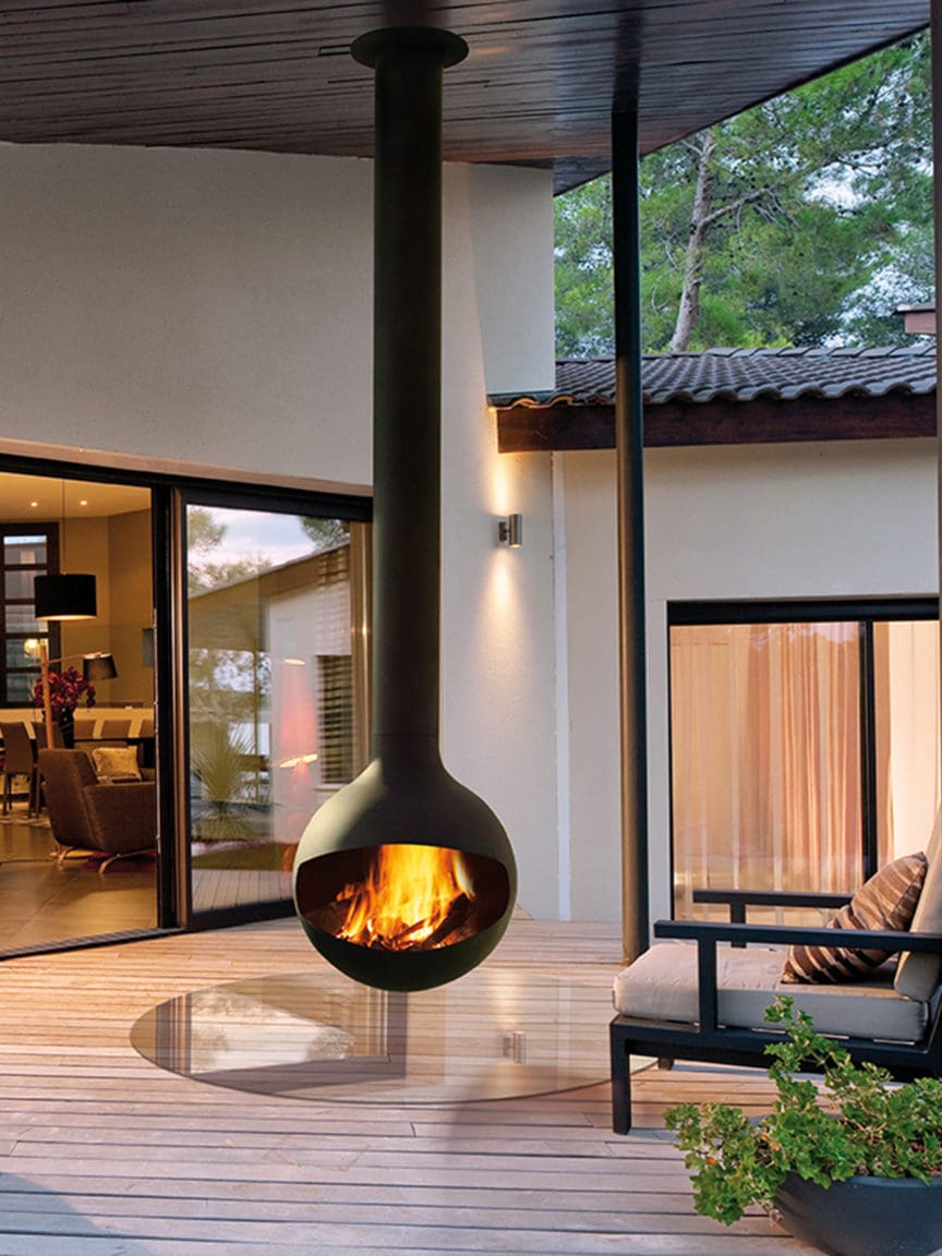 Stock Image - European Home Bathyscafocus Outdoor Wood Fireplace European Home Outdoor Fireplaces - Stove Depot and Chimney Works