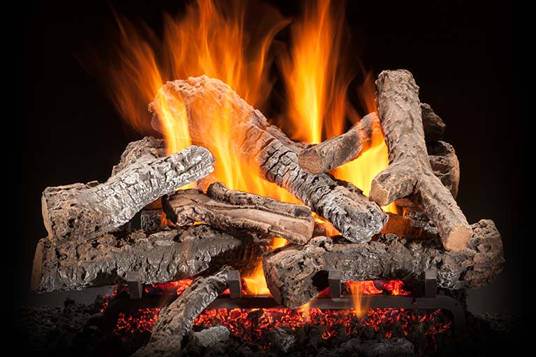 Stock Image - Ambiance - Cherry Grove Ambiance Gas Log Set & Burner - Stove Depot and Chimney Works