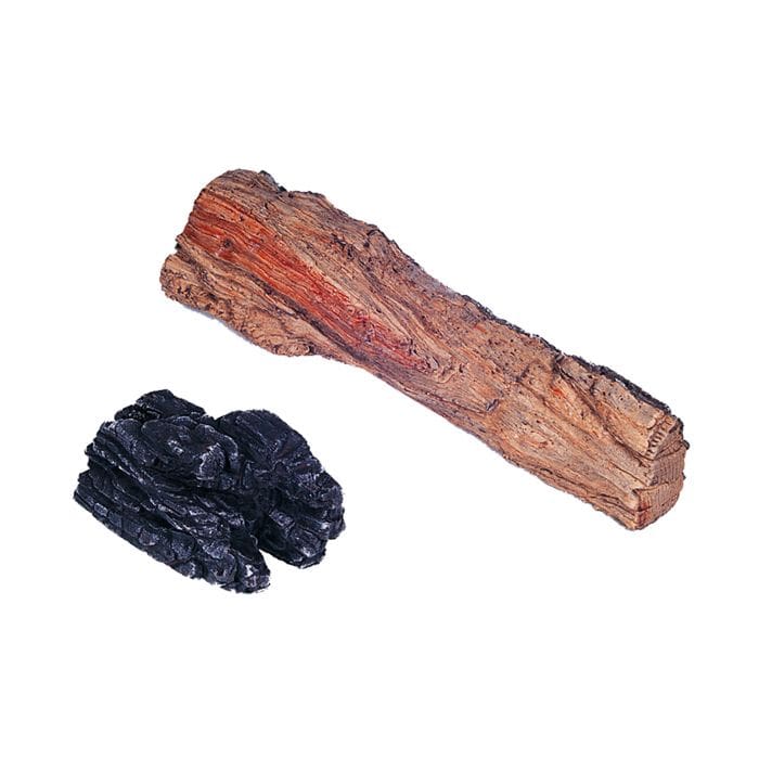 Stock Image - Rasmussen - Charred Chunk Kits Rasmussen Gas Log Set & Burner - Stove Depot and Chimney Works