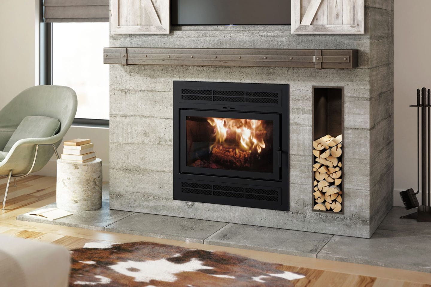 Stock Image - Ambiance - Elegance 36 Ambiance Wood Traditional Fireplace - Stove Depot and Chimney Works