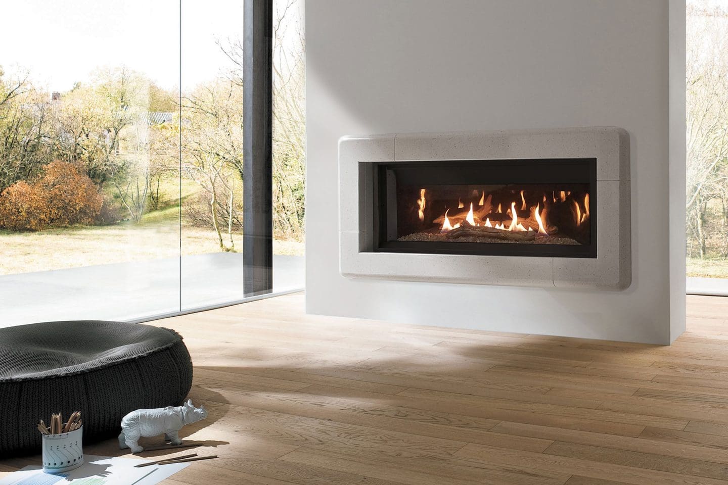 Stock Image - Ambiance - Illusion 47 Ambiance Linear Gas Fireplace - Stove Depot and Chimney Works