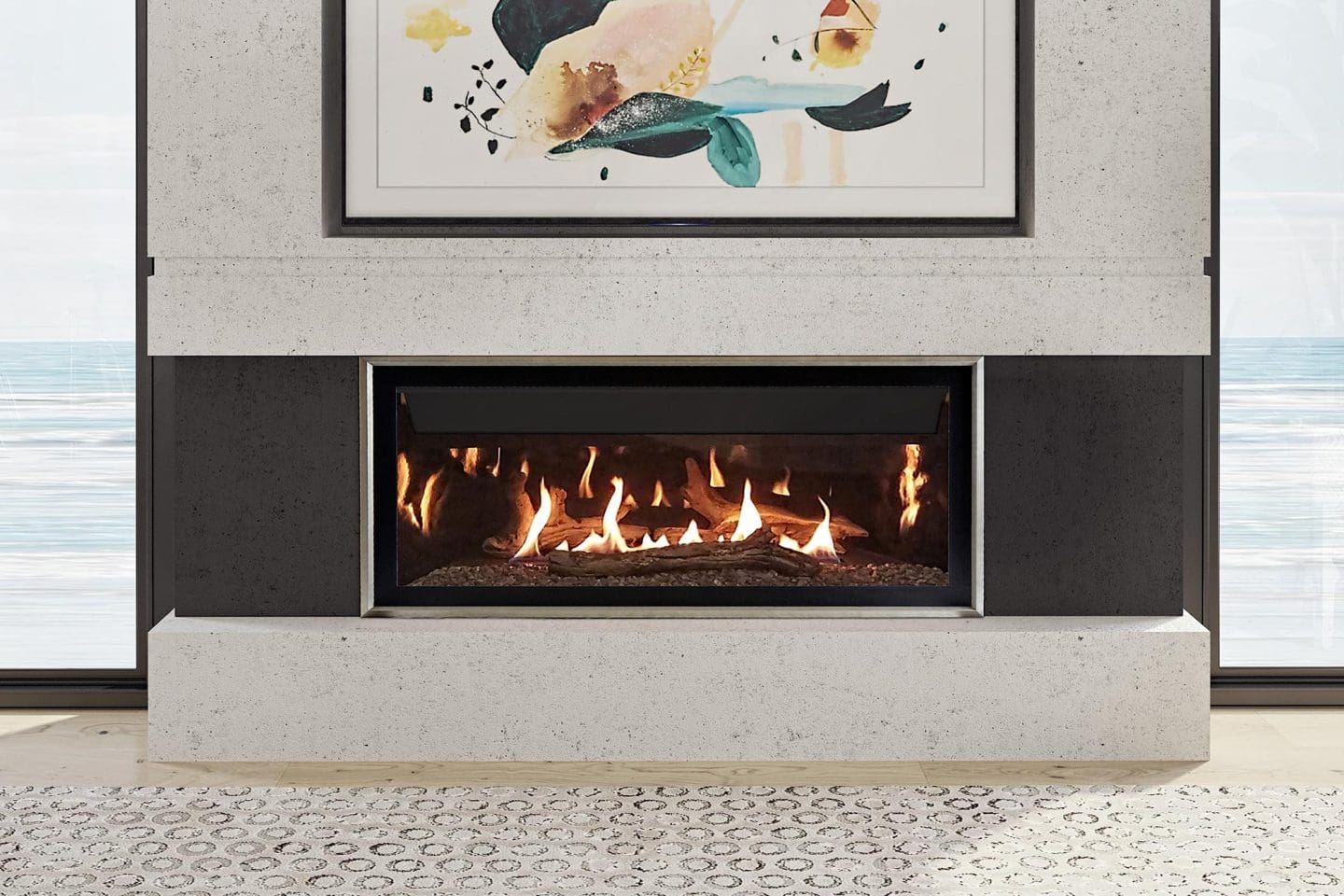 Stock Image - Ambiance - Illusion 47 Ambiance Linear Gas Fireplace - Stove Depot and Chimney Works