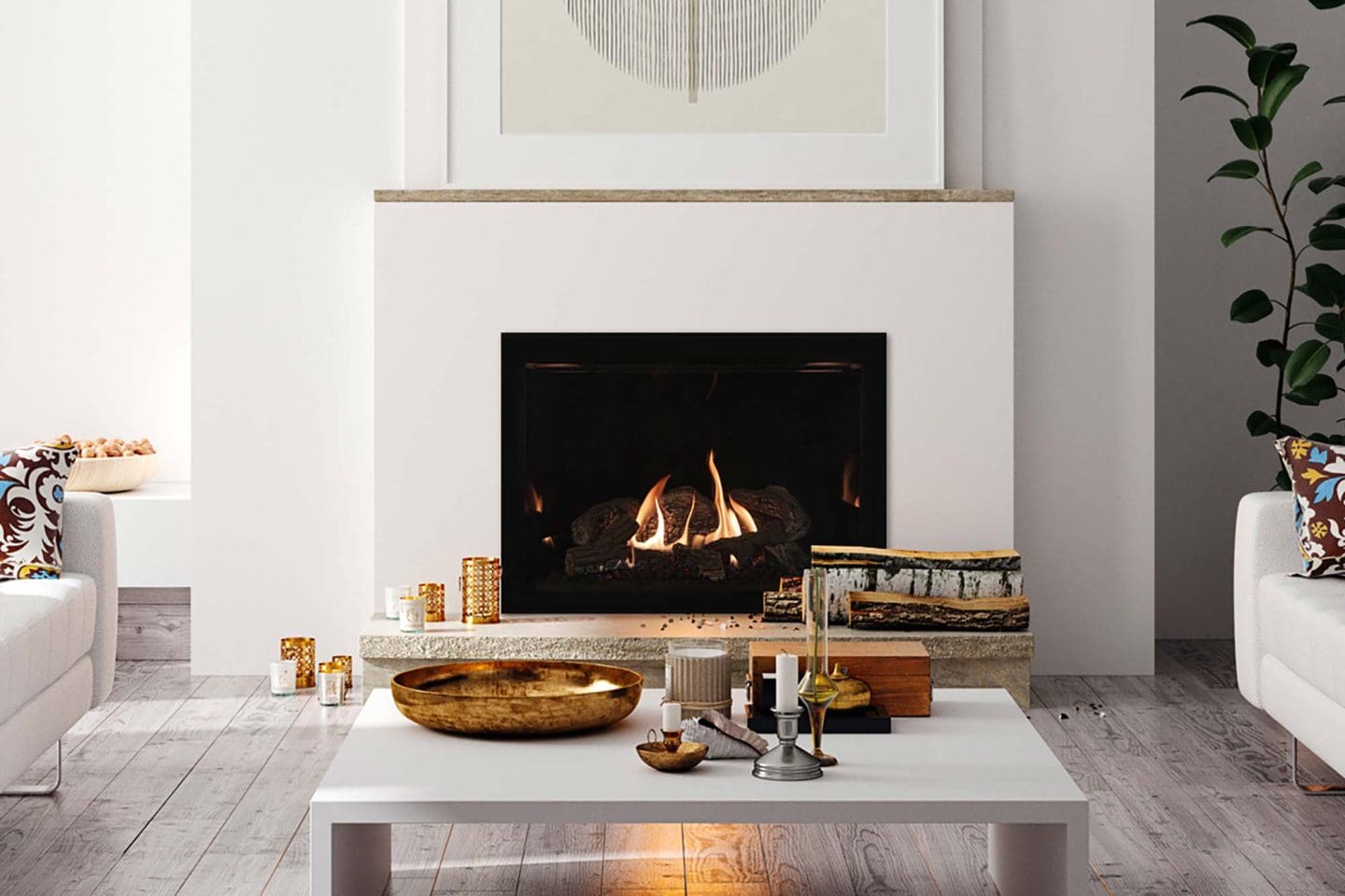 Stock Image - Ambiance - Intrigue 36 Ambiance Gas Contemporary Fireplace - Stove Depot and Chimney Works