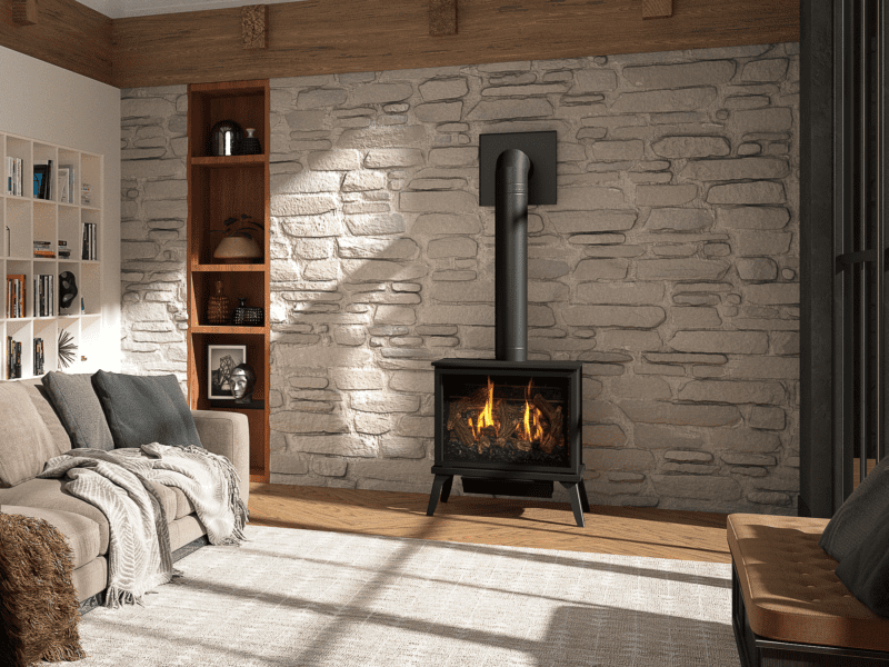 Stock Image - Kozy Heat Lakefield XL Is In Showroom - Stove Depot and Chimney Works