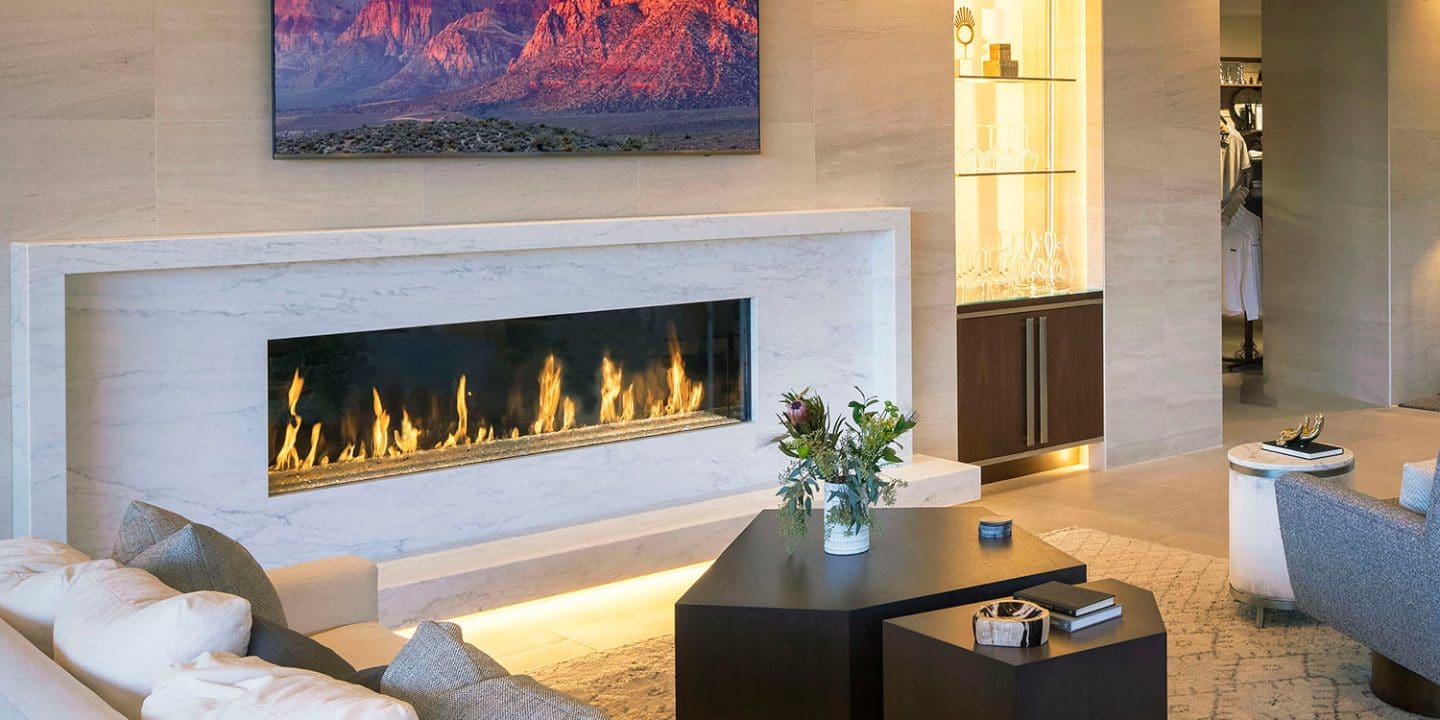 Stock Image - DaVinci Custom Fireplaces - DaVinci Collection - Single-Sided Linear Gas Fireplace DaVinci Gas Linear Fireplace & Outdoor Fire - Stove Depot and Chimney Works