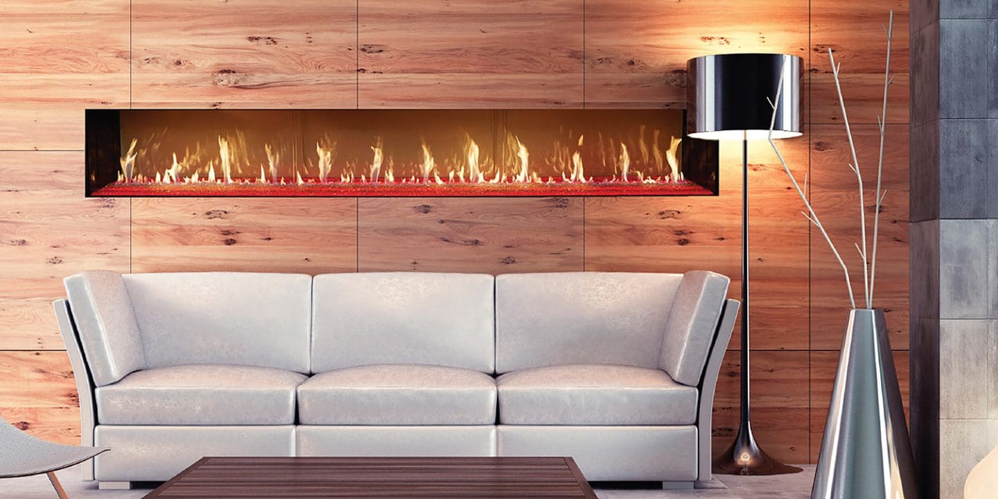 Stock Image - DaVinci Custom Fireplaces - DaVinci Collection - Single-Sided Linear Gas Fireplace DaVinci Gas Linear Fireplace & Outdoor Fire - Stove Depot and Chimney Works