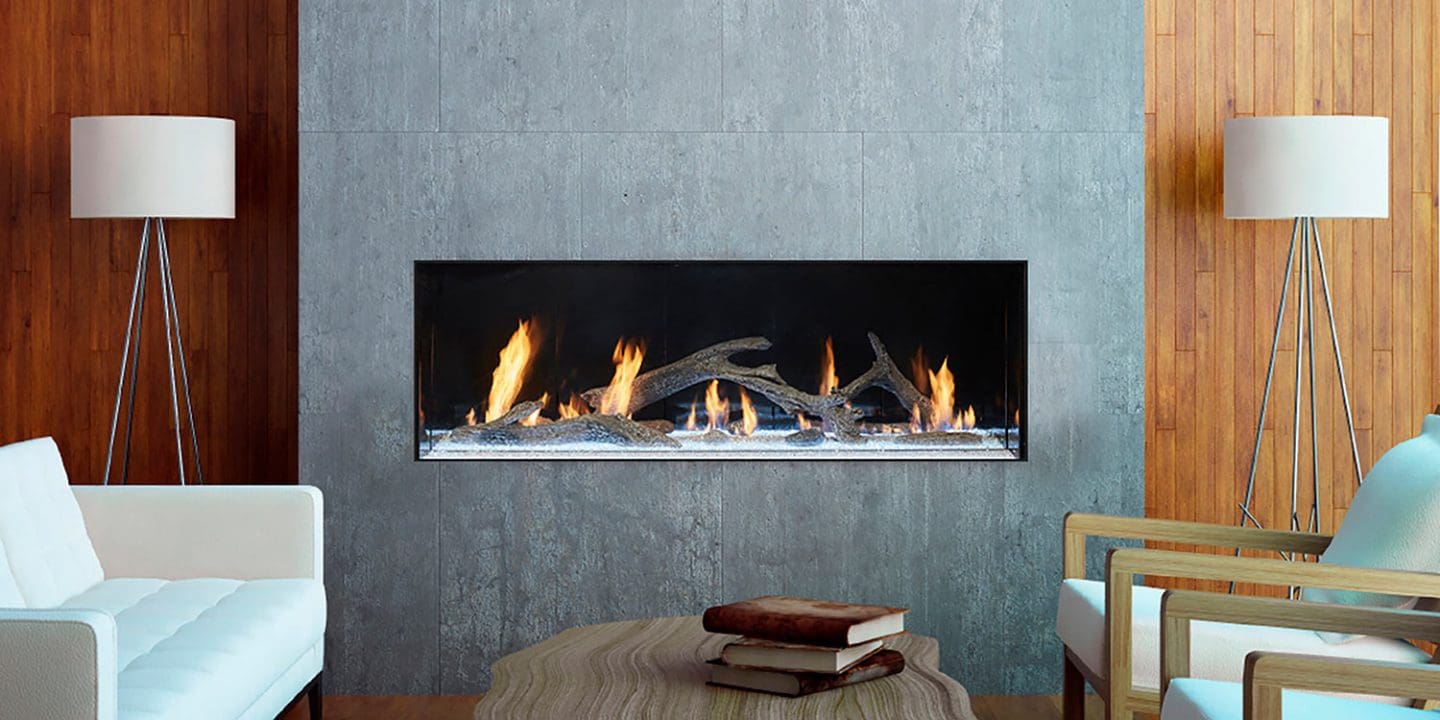 Stock Image - DaVinci Custom Fireplaces - DaVinci Collection - Single-Sided Linear Gas Fireplace DaVinci Gas Linear Fireplace & Outdoor Fire - Stove Depot and Chimney Works